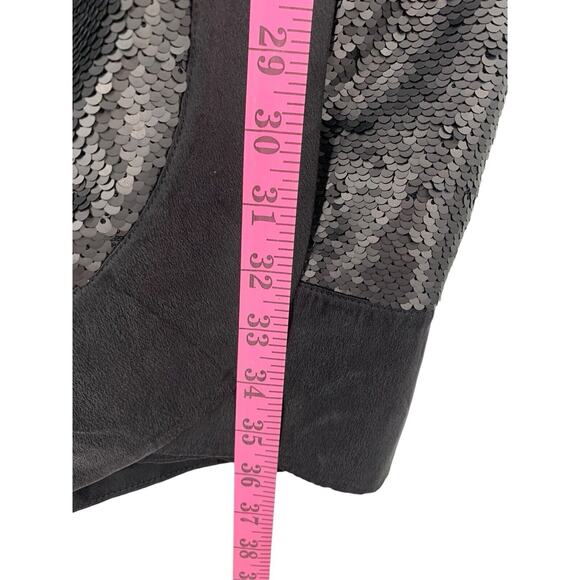 Banana Republic Matte Sequin Wrap Dress Silk Trim Size 2 - Picture 8 of 16